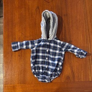 Sovereign Code Blue and Gray Plaid Baby Outfit